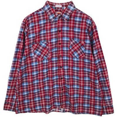 古着 80~90年代 ディッキーズ Dickies 長袖 プリントネルチェックシャツ ボックスシャツ メンズXL相当 ヴィンテージ/eaa615203