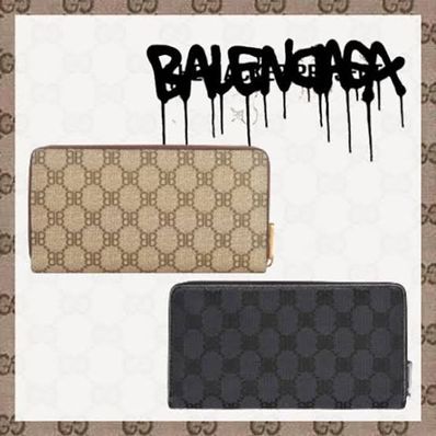 GUCCI x Balenciaga The Hacker Continental Zip Wallet Canvas Jacquard "Black"