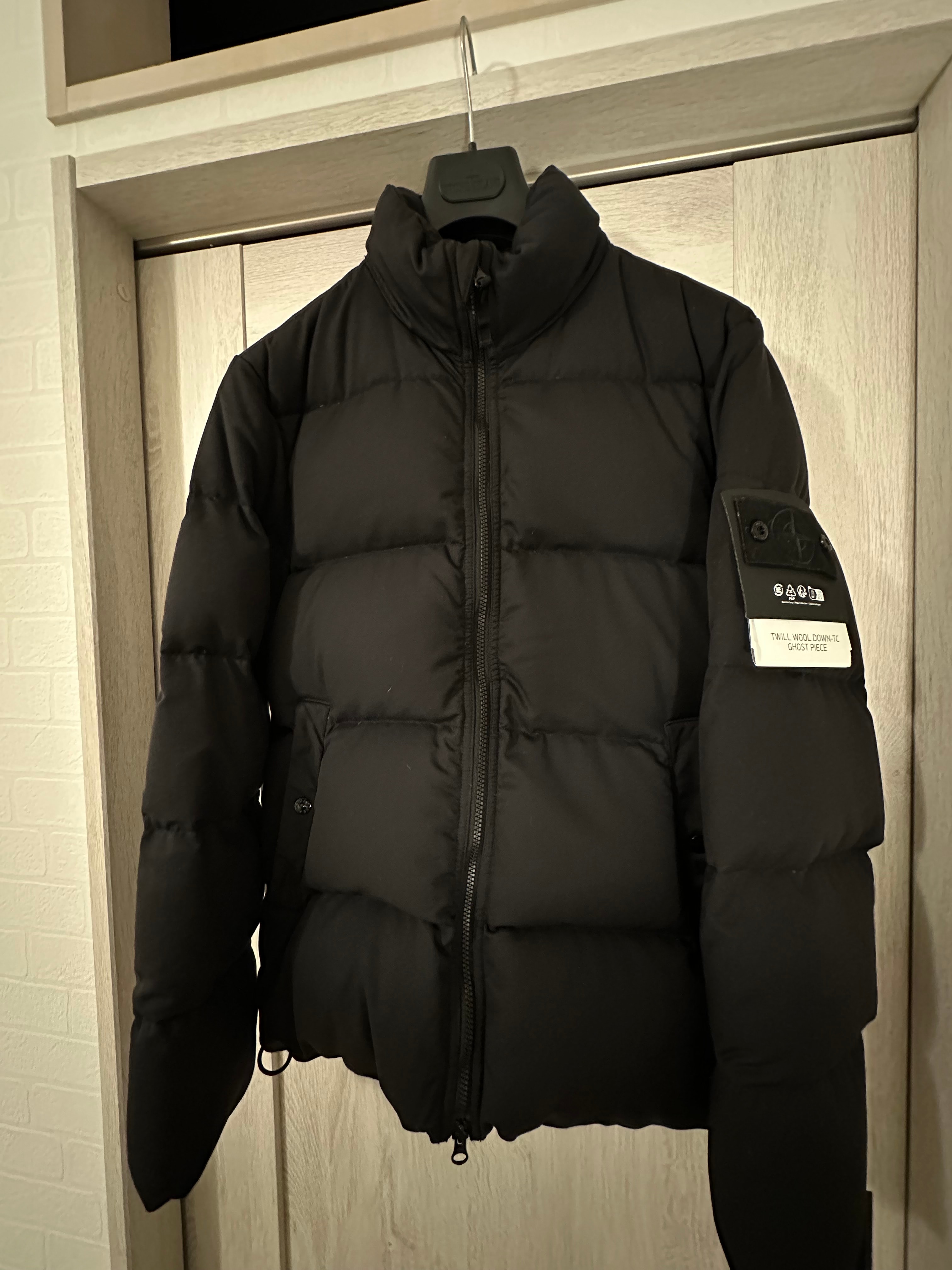 Stone Island Down Jacket 453F3 Wool Twill Down Stone Island Ghost Piece "Black"