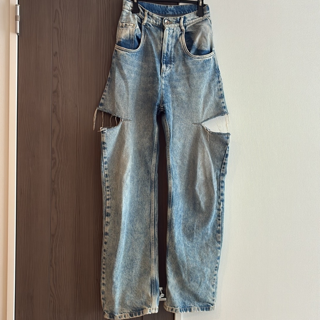 Maison Margiela Women's Denim Jeans with Slash Details "Blue Jeans"