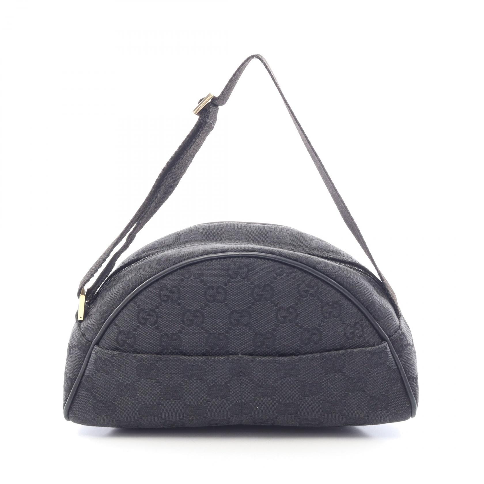 グッチ GUCCI GGキャンバス ハンドバッグ バッグ キャンバス レザー レディース ブラック系 90781 【中古】
