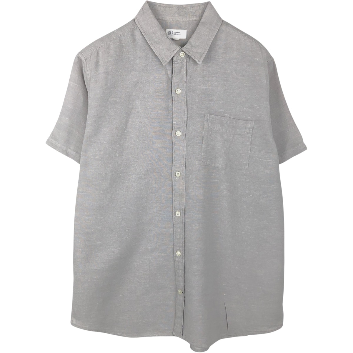古着 ギャップ GAP STANDARD FIT 半袖 コットン×リネンシャツ メンズL相当/eaa655807