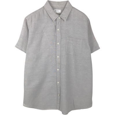 古着 ギャップ GAP STANDARD FIT 半袖 コットン×リネンシャツ メンズL相当/eaa655807