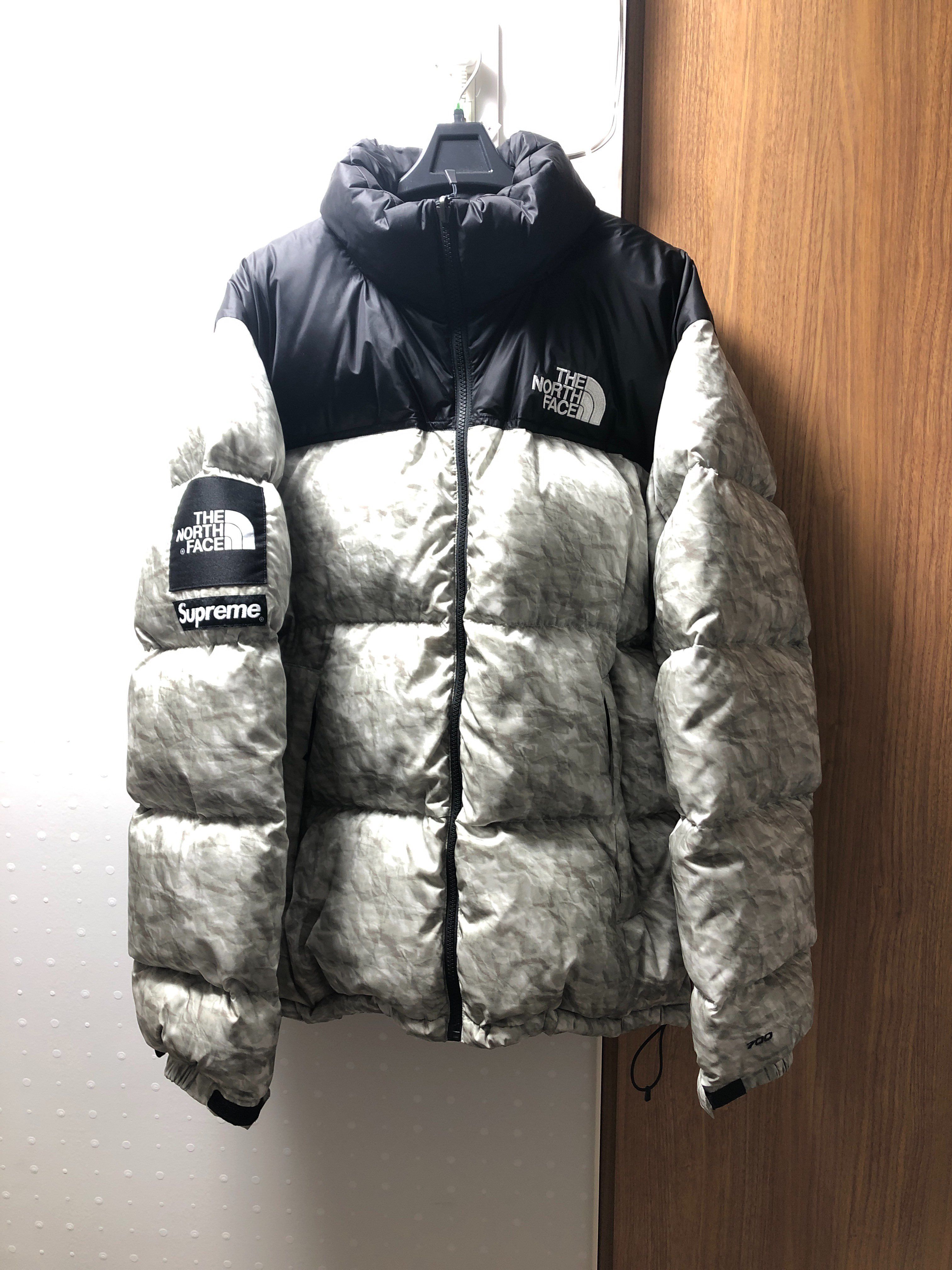 Supreme x The North Face Nuptse Jacket "White Paper Print"