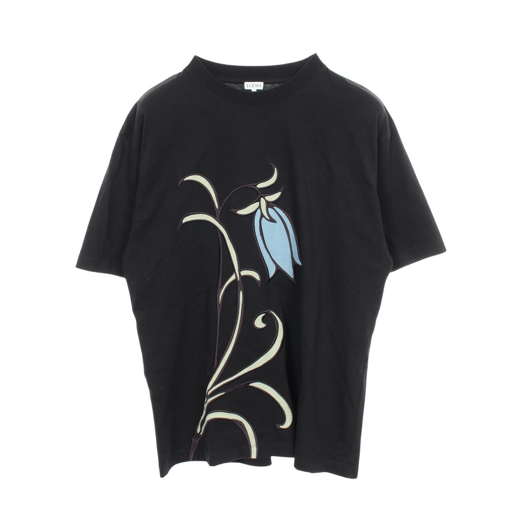ロエベ LOEWE ブルーベル 刺繍 半袖Tシャツ 衣料品 トップス コットン レディース ブラック系 / ブルー系 / グリーン系 【中古】