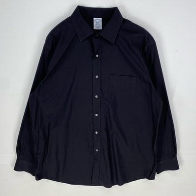 古着 ブルックスブラザーズ Brooks Brothers 長袖シャツ 胸ポケット 1818 ロングスリーブ 16 ブラック系 無地 メンズ