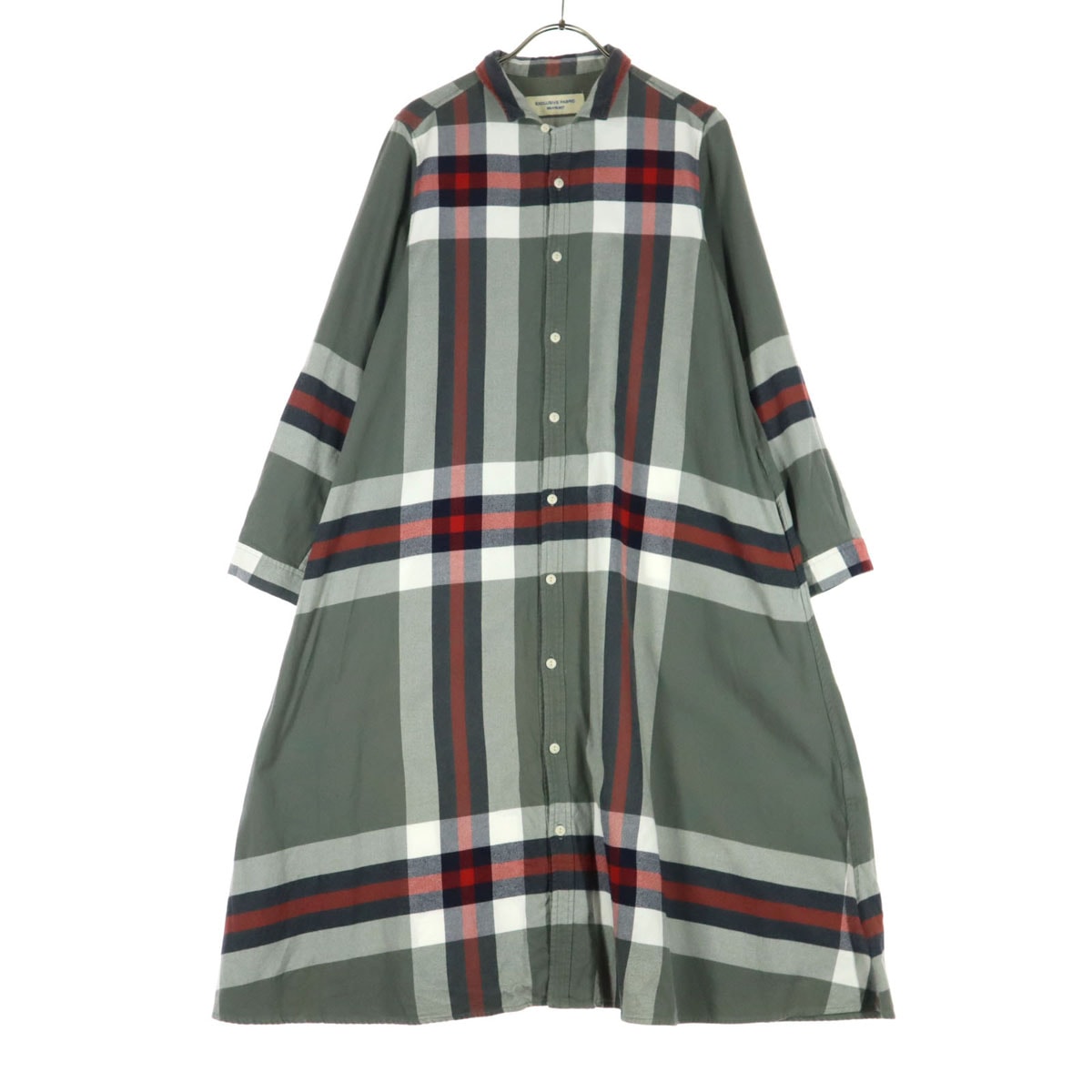 BEAMS BOY ビームスボーイ チェック柄 長袖 シャツワンピース グレー