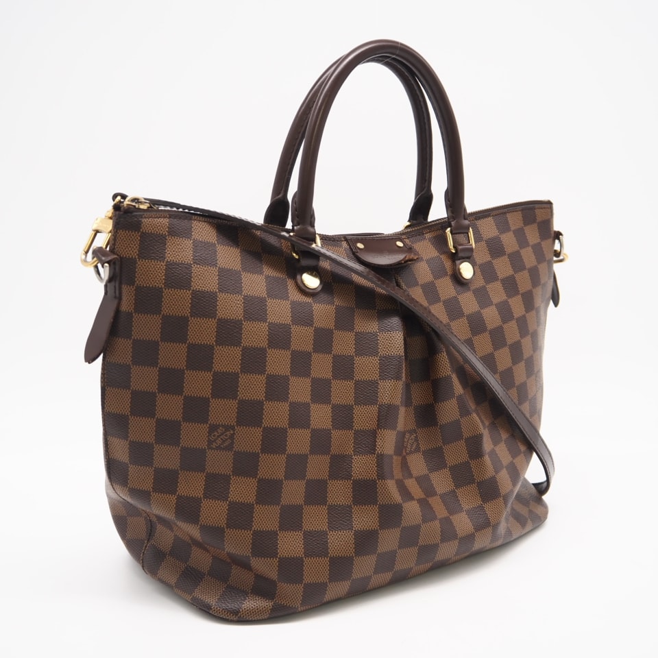 LOUIS VUITTON ルイ・ヴィトン ダミエ エベヌ シエナMM N41546 2wayハンドバッグ ブラウン コーティングキャンバス レザー レディース