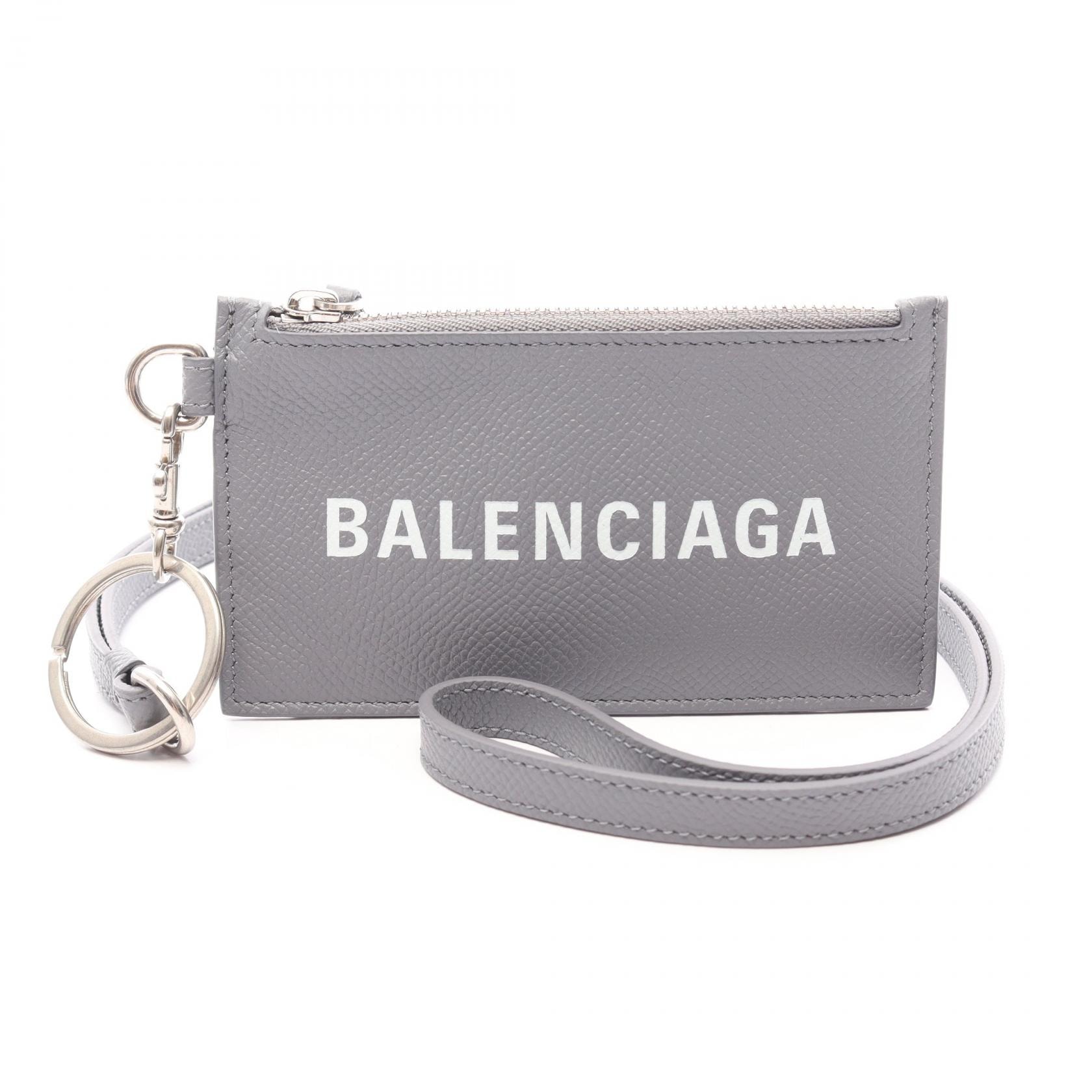 バレンシアガ BALENCIAGA CASH キャッシュ コインケース 財布 レザー メンズ グレー系 594548 【中古】