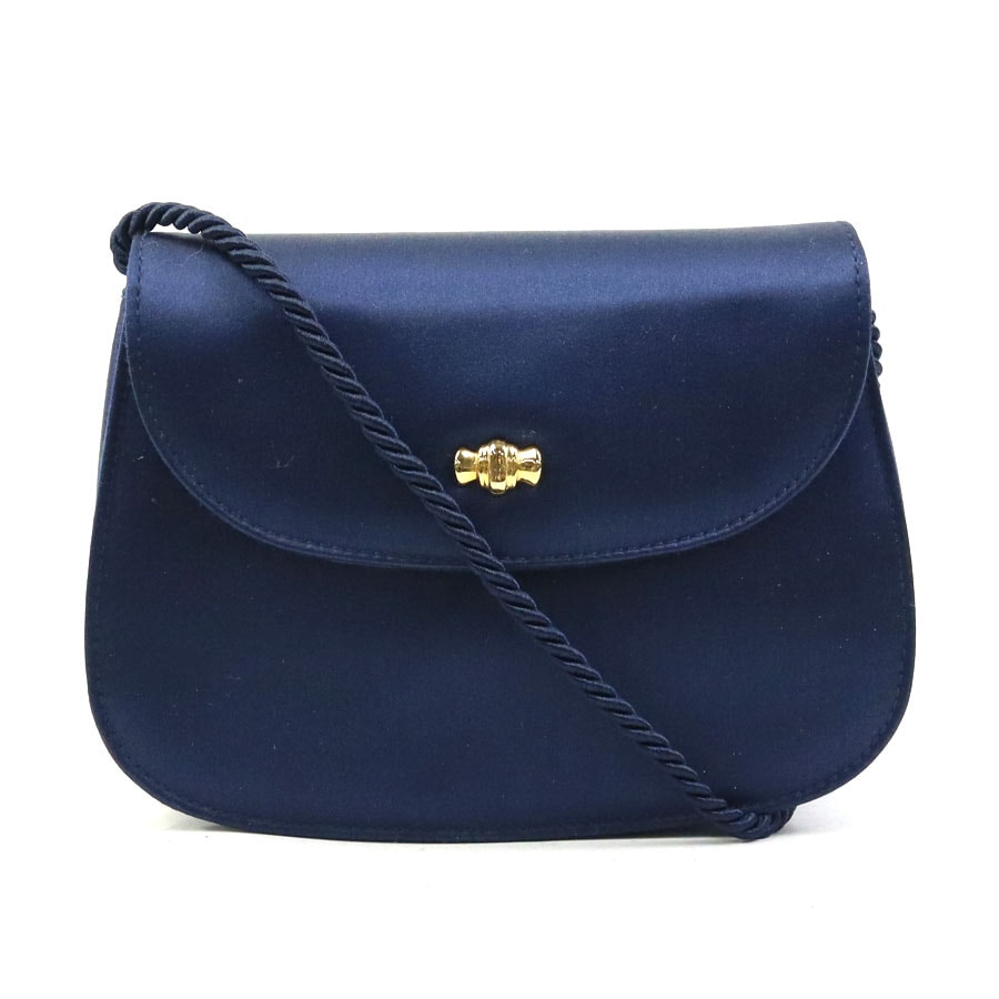 ティファニー TIFFANY&Co. ショルダーバッグ サテン ネイビー レディース【中古】 h31754a