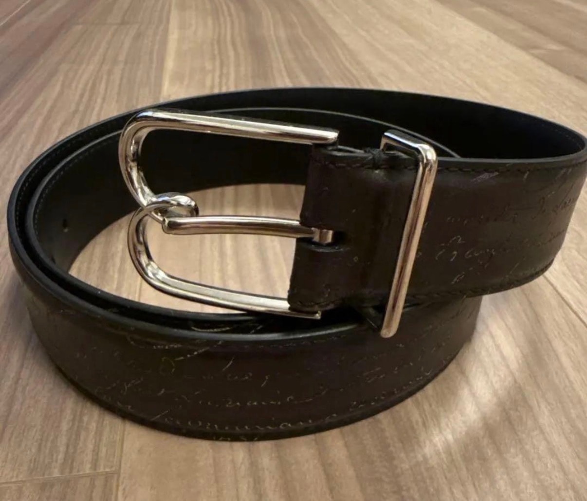 BERLUTIカリグラフィーベルト35MM 95/38シルバー