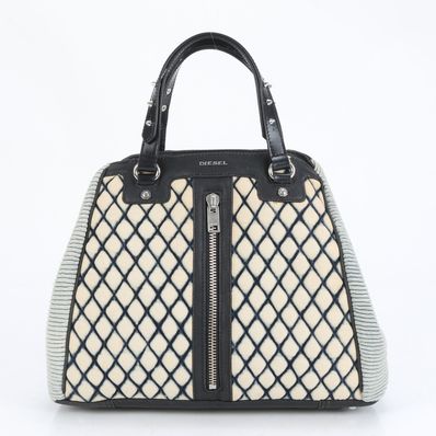 ■美品 ディーゼル キルティング ジップ スタッズトート バッグ