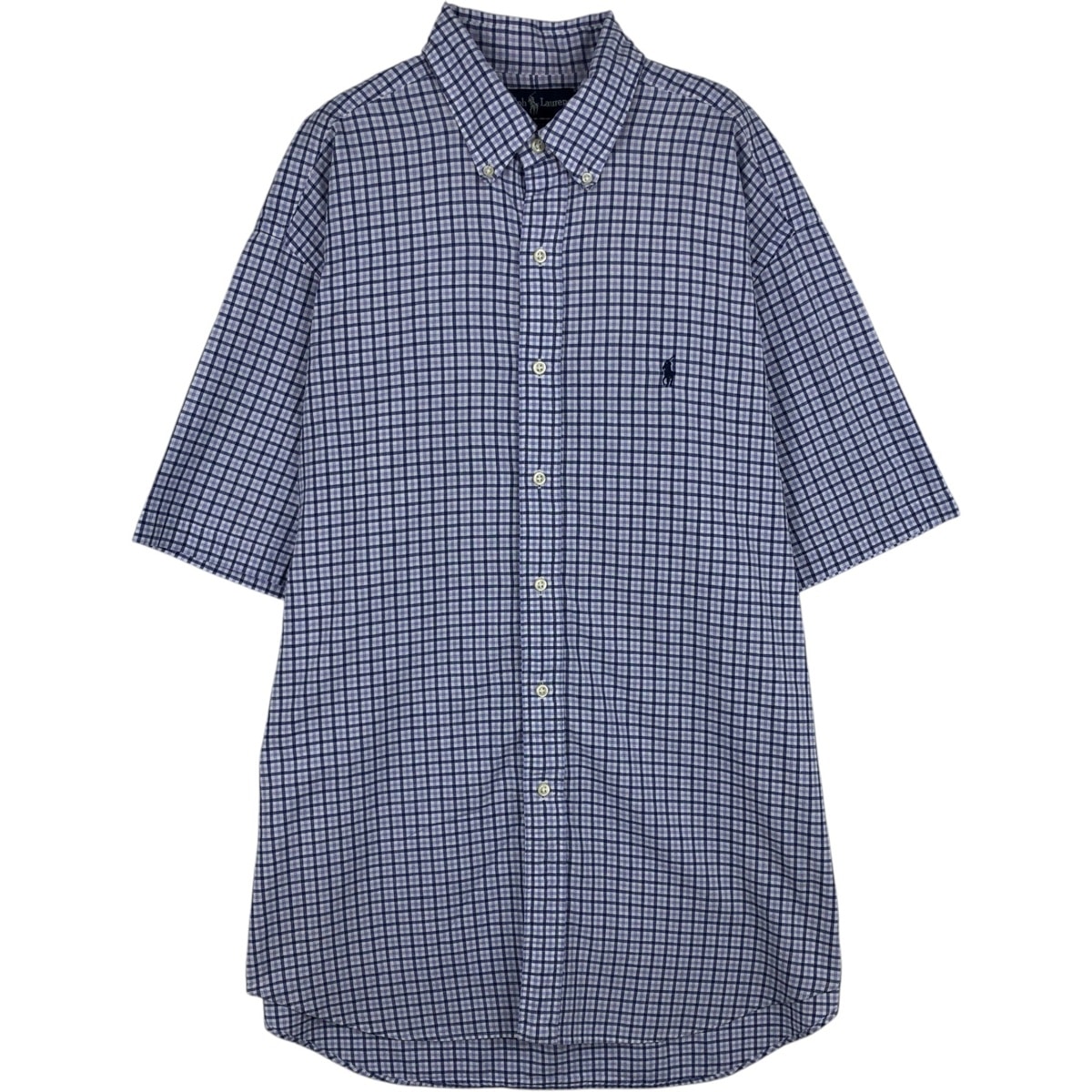 古着 ラルフローレン Ralph Lauren BLAKE 半袖 ボタンダウン チェックシャツ メンズL相当/eaa638320