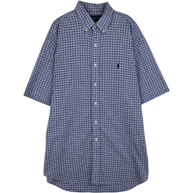 古着 ラルフローレン Ralph Lauren BLAKE 半袖 ボタンダウン チェックシャツ メンズL相当/eaa638320