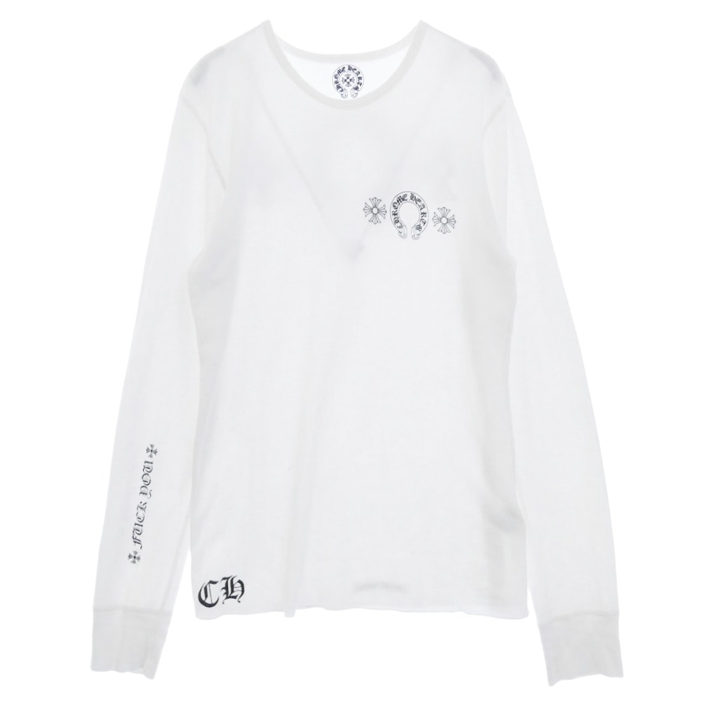 CHROME HEARTS クロムハーツ(原本無) カットソー ホースシュー CHプラス サーマル ロングスリーブ 長袖 カットソー ホワイト系 M【中古】