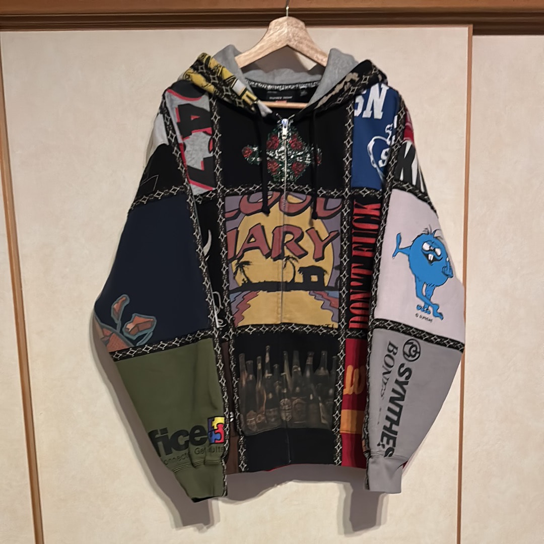 Supreme x Number (N)ine Patchwork Zip Up Hooded Sweatshirt "Multi"
