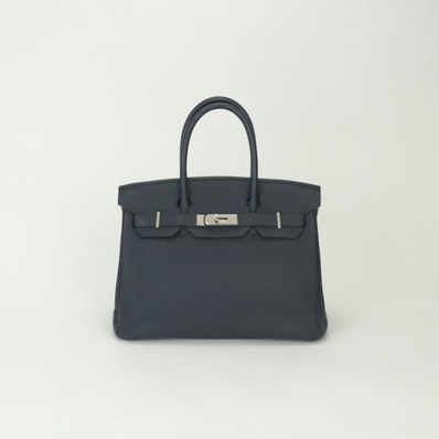 エルメス HERMES バーキン30 バーキン 30 ヴェルソ バッグ トートバッグ トゴ ブルーニュイ Bleunuit オレンジポピー Orangepoppy ブルー Blueオレンジ Orange 青 シルバー金具 ハンドバッグ バイカラー