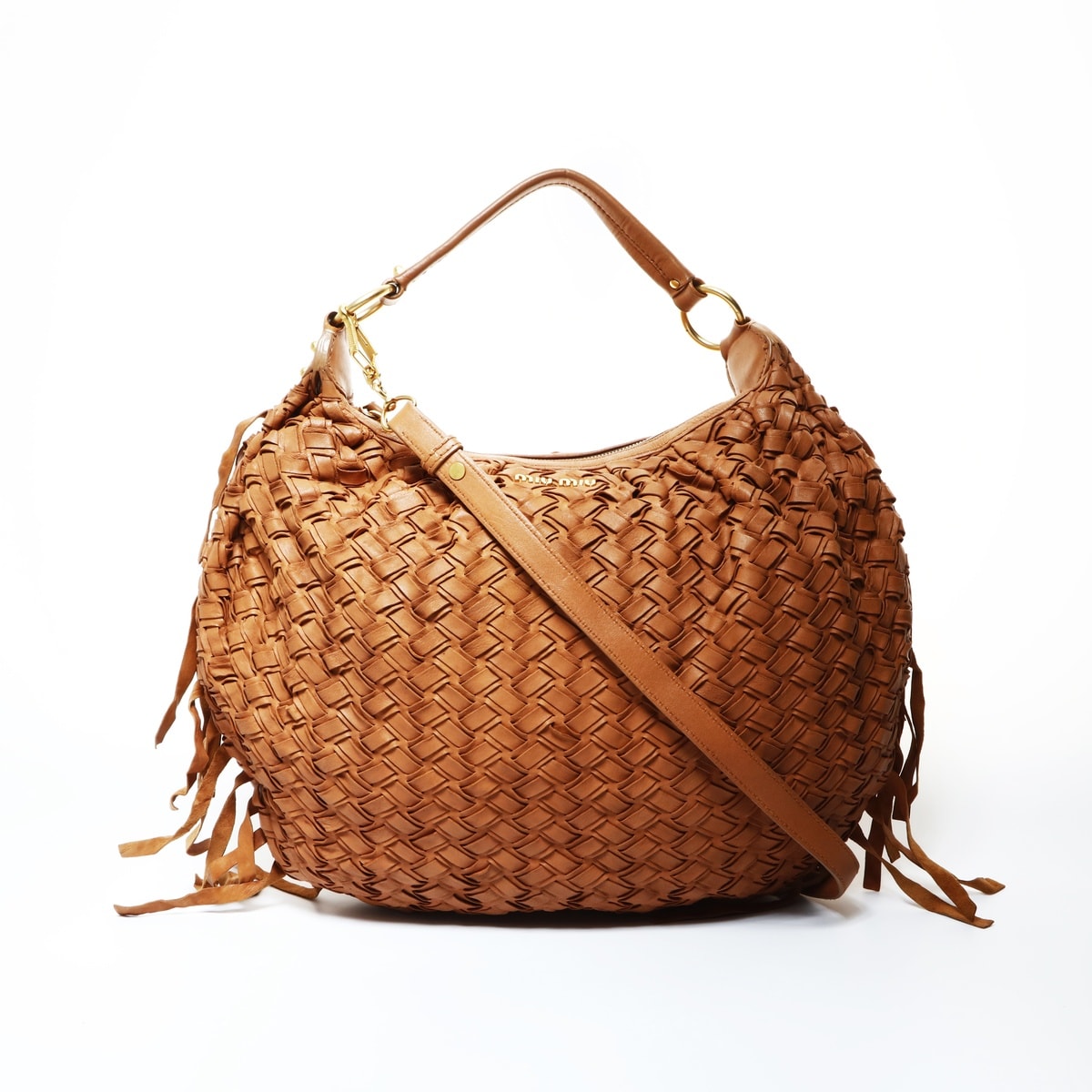 ミュウ ミュウ Miu Miu イントレチャート 2way レザー ショルダーバッグ【中古】