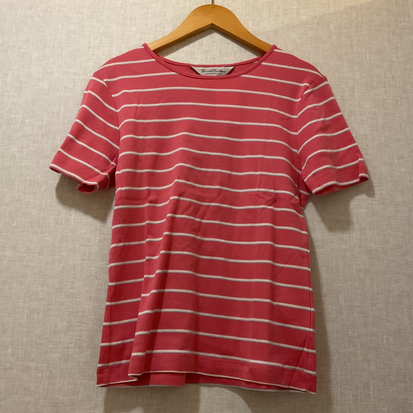 Brooks Brothers 【ブルックスブラザーズ】 半袖 Tシャツ ボーダー ピンク ホワイト ライトブルー L