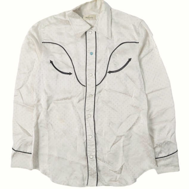 maturely マチュアリー Old Western Shirts ポルカドット オールド ウエスタンシャツ 13-11-0845-803 ONE SIZE OFF WHITE BEAMS 長袖 トップス g13807