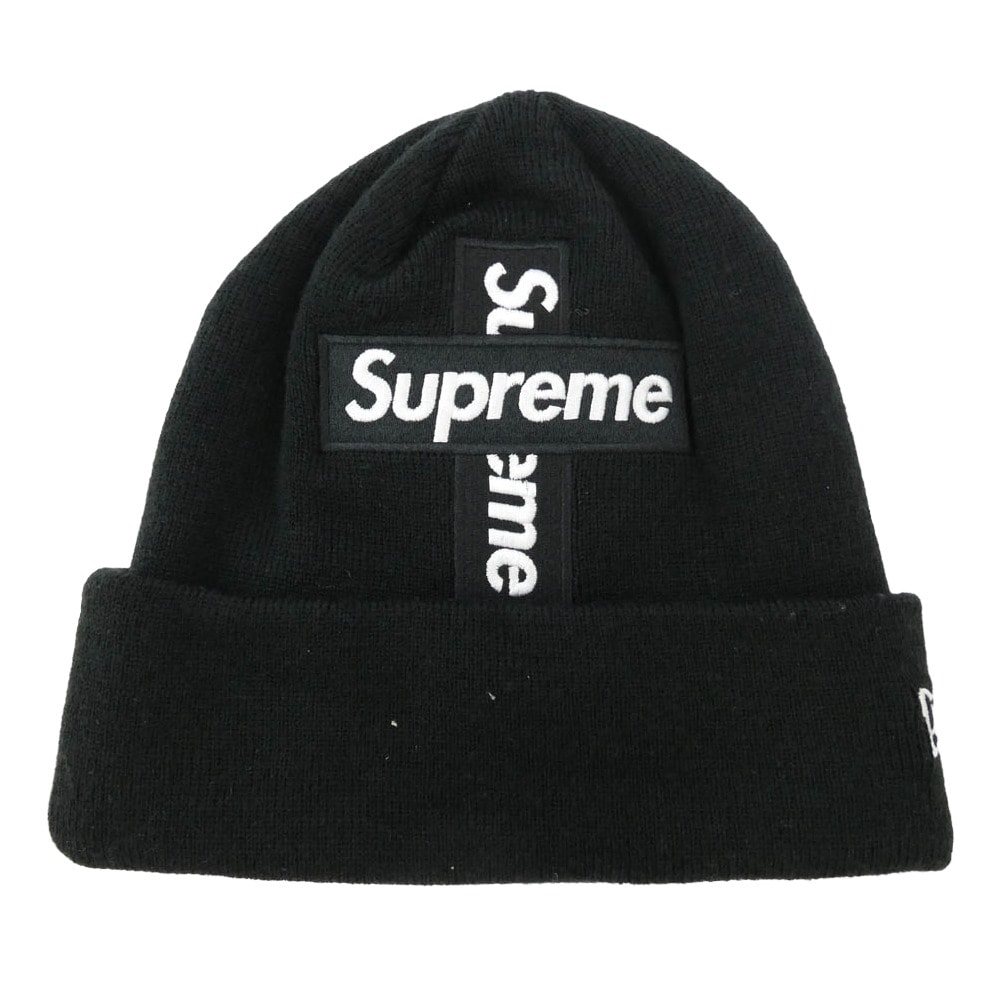 Supreme シュプリーム ニットキャップ 20AW × New Era ニューエラ Cross Box Logo Beanie クロスボックスロゴ ビーニー ニットキャップ 帽子 ブラック系【中古】
