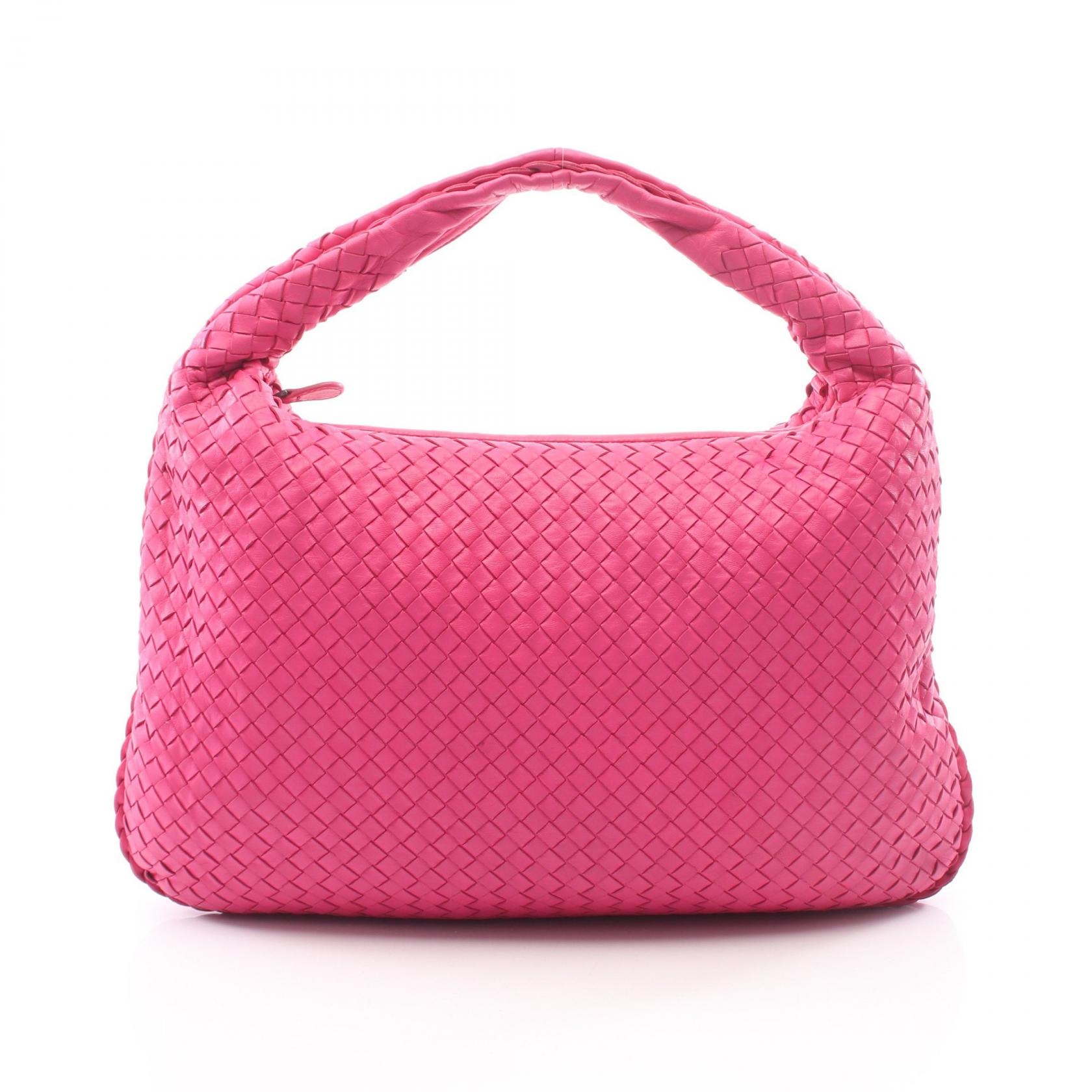 ボッテガヴェネタ BOTTEGA VENETA イントレチャート ショルダーバッグ バッグ レザー レディース ピンク系 【中古】