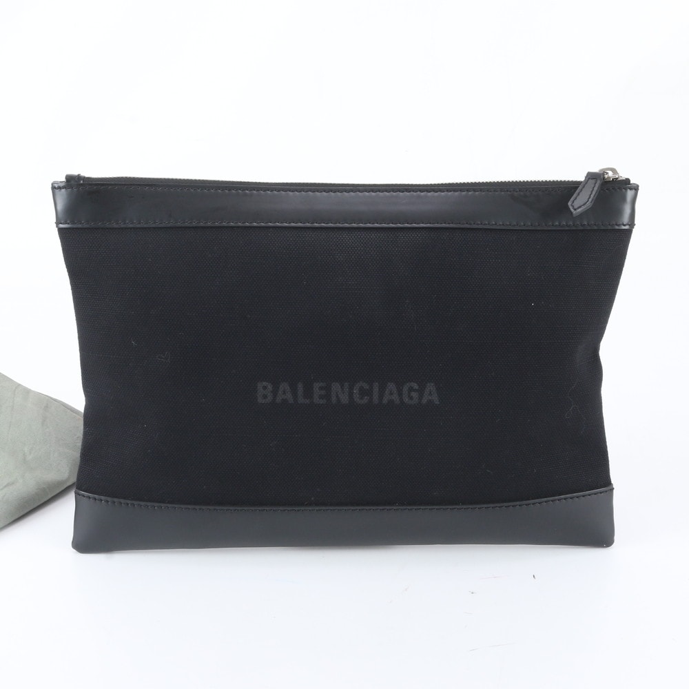 ■美品 バレンシアガ ネイビー クリップセカンドバッグ