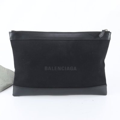 ■美品 バレンシアガ ネイビー クリップセカンドバッグ