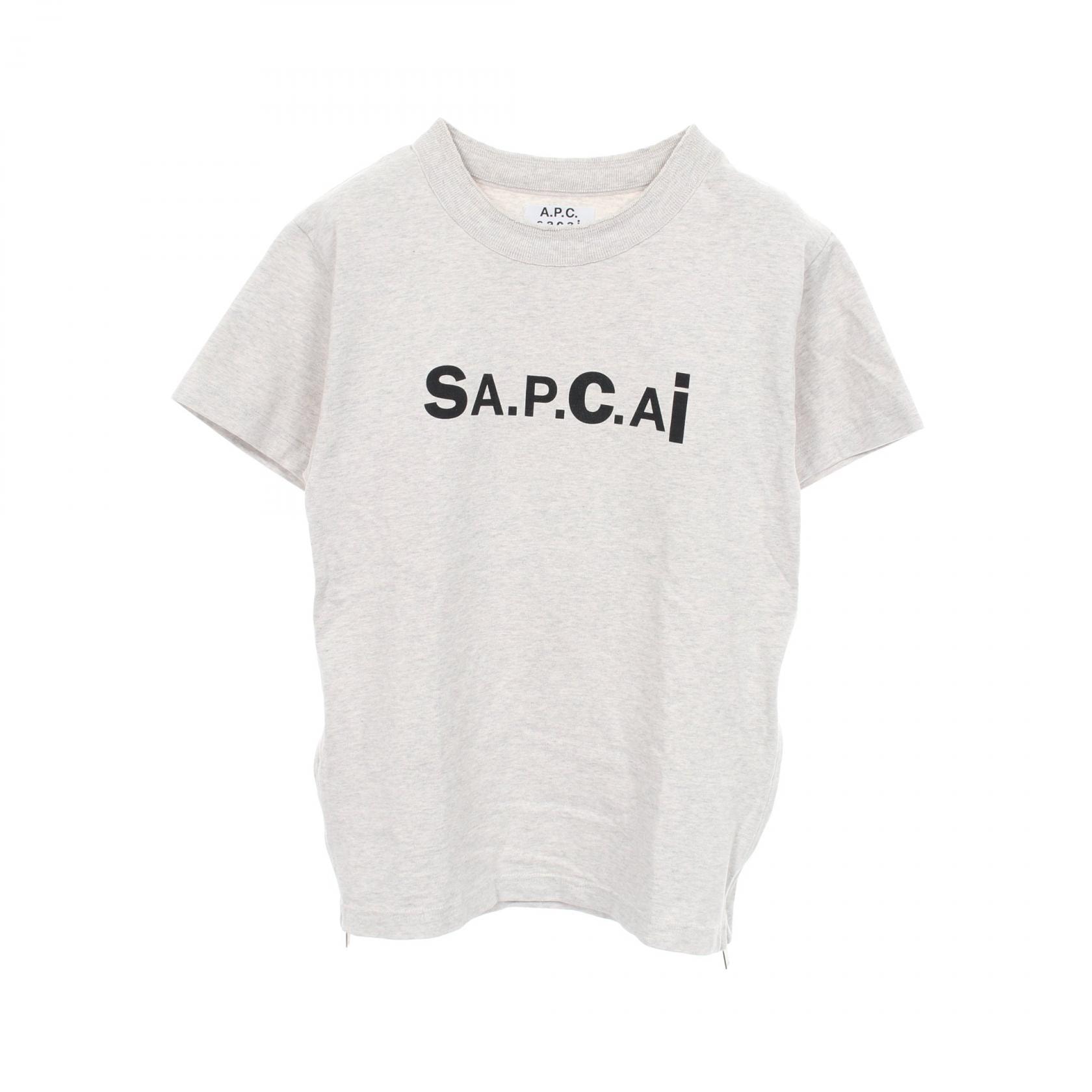 サカイ Sacai sacai × A.P.C. KIYO LOGO SIDEZIP 21SS 半袖Tシャツ 衣料品 トップス コットン メンズ グレー系 【中古】