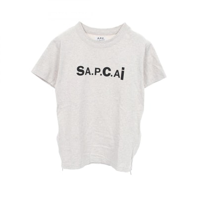 サカイ Sacai sacai × A.P.C. KIYO LOGO SIDEZIP 21SS 半袖Tシャツ 衣料品 トップス コットン メンズ グレー系 【中古】