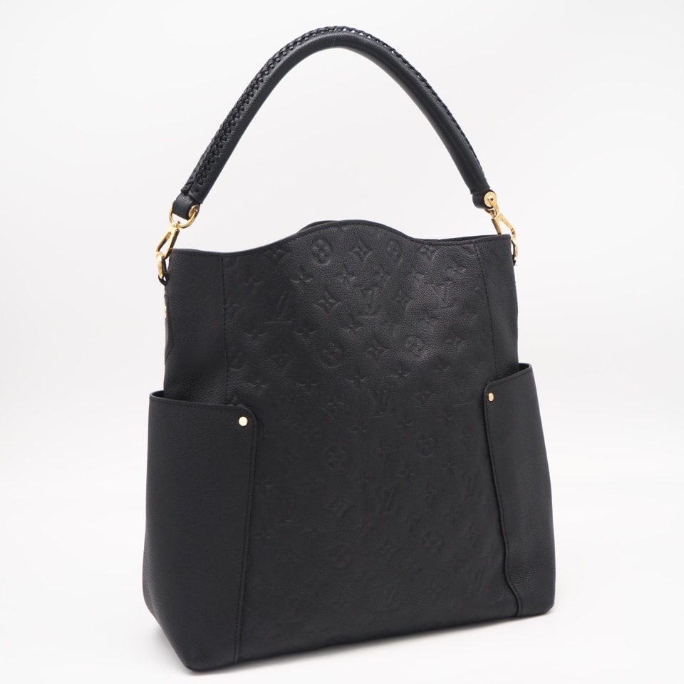 美品 LOUIS VUITTON ルイ・ヴィトン モノグラム アンプラント バガテル ノワール M50072 ハンドバッグ ブラック カーフレザー レディース
