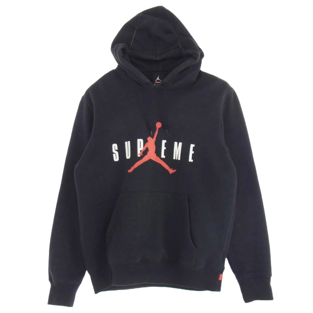 Supreme シュプリーム パーカー 24AW 799705-010 × Nike ナイキ Jordan Hooded Sweatshirt ジョーダンブランド ロゴプリント プルオーバー パーカー フーディ ブラック系 M【中古】