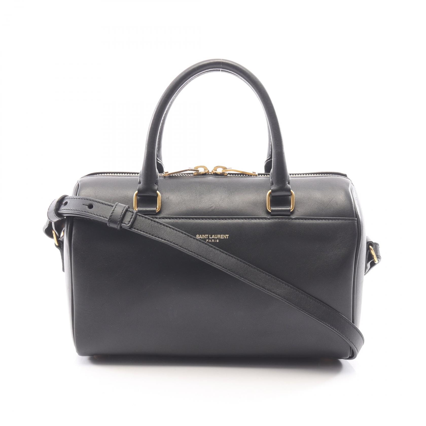 サンローランパリ SAINT LAURENT PARIS ベイビーダッフル 2WAY ハンドバッグ バッグ レザー レディース ブラック系 330958 【中古】