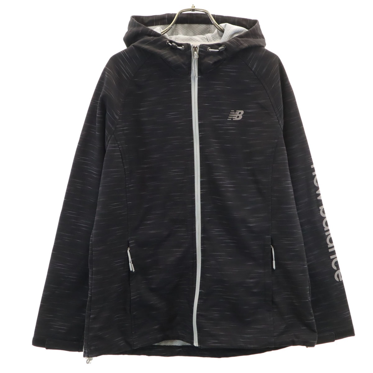 NEW BALANCE ニューバランス ソフトシェル フードジャケット L チャコール系