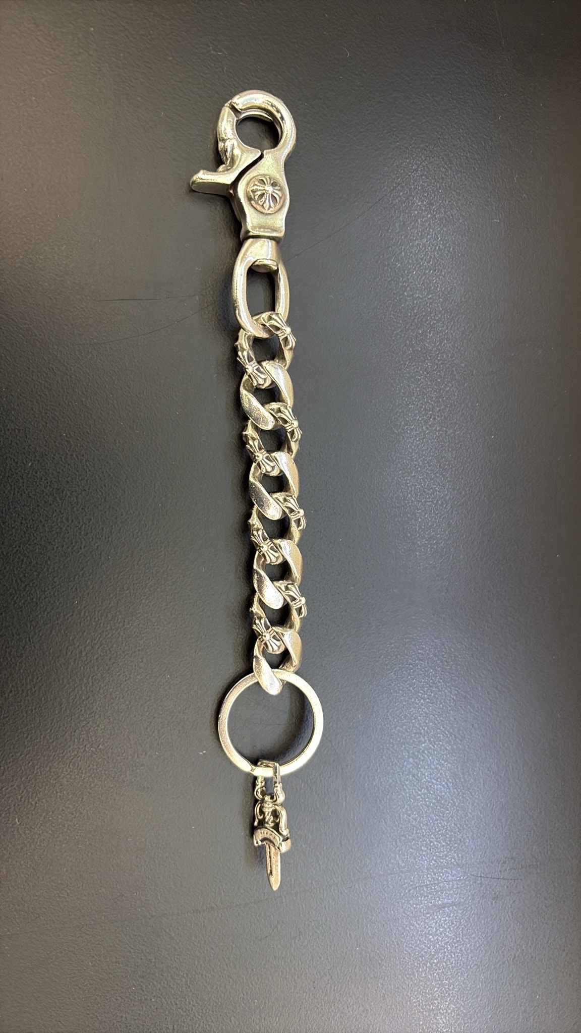 Chrome Hearts Fancy Link Keychain Long "Silver"