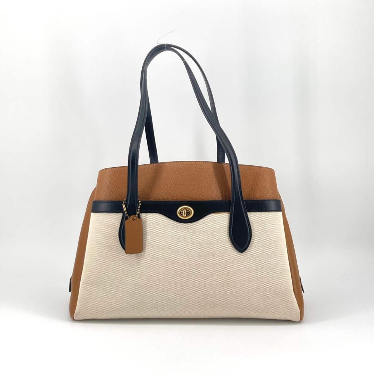 COACH(コーチ) キャンバス ローラ キャリーオール 89086 トートバッグ ベージュ×ブラウン
