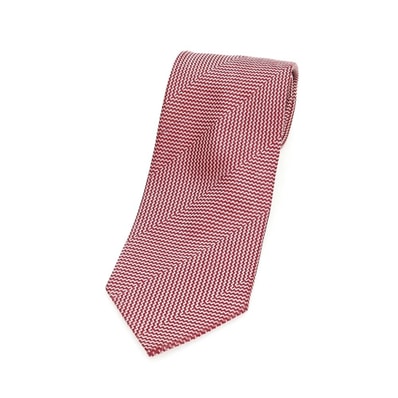 【中古】ジョルジオアルマーニ GIORGIO ARMANI シルク ネクタイ レッドxホワイト【メンズ】