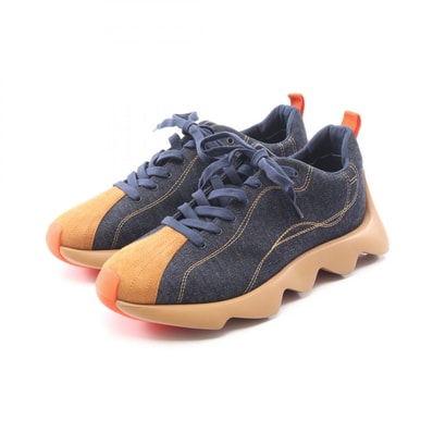 エルメス HERMES アンヴォル スニーカー 靴 デニム スウェード メンズ ネイビー系 / ブラウン系 【中古】