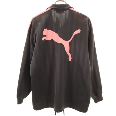 PUMA プーマ ストライプ柄 トラックジャケット S-M チャコールグレー ジャージ