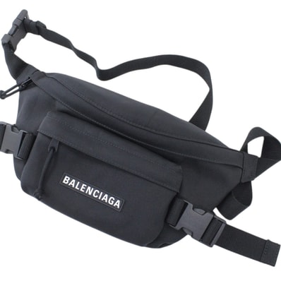 【新品同様】バレンシアガ ボディーバッグ ウエストバッグ SKIWEAR ベルトバッグ 黒 ブラック ナイロン メンズ 770881 斜め掛け BALENCIAGA ブランド 軽量 便利 ギフト プレゼント