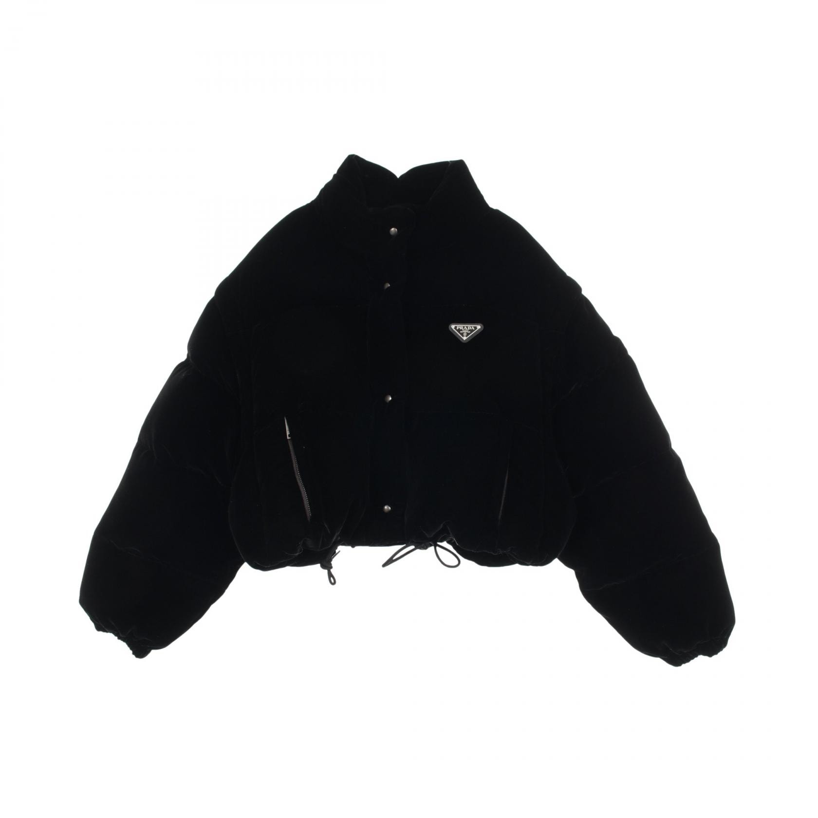 プラダ PRADA ダウンジャケット 衣料品 アウター レーヨン メンズ ブラック系 【中古】