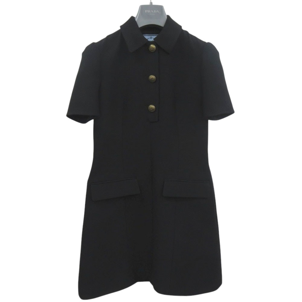 プラダ  フレアフィット トリコチン ミニドレス サイドジッパー