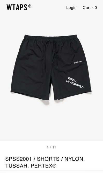 WTAPS SPSS2001 / Shorts / Nylon. Tussah. Pertex "Black"