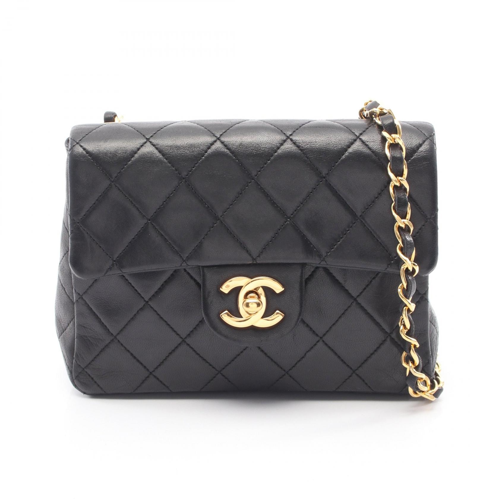 シャネル CHANEL ミニマトラッセ ショルダーバッグ バッグ ラムスキン(羊革) レディース ブラック系 【中古】