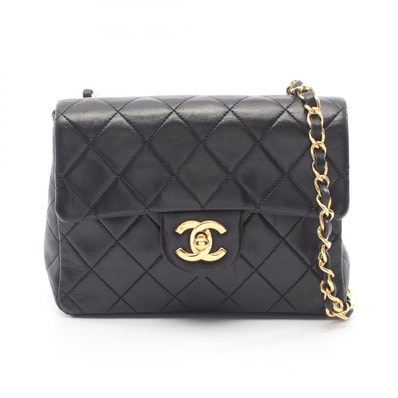 シャネル CHANEL ミニマトラッセ ショルダーバッグ バッグ ラムスキン(羊革) レディース ブラック系 【中古】