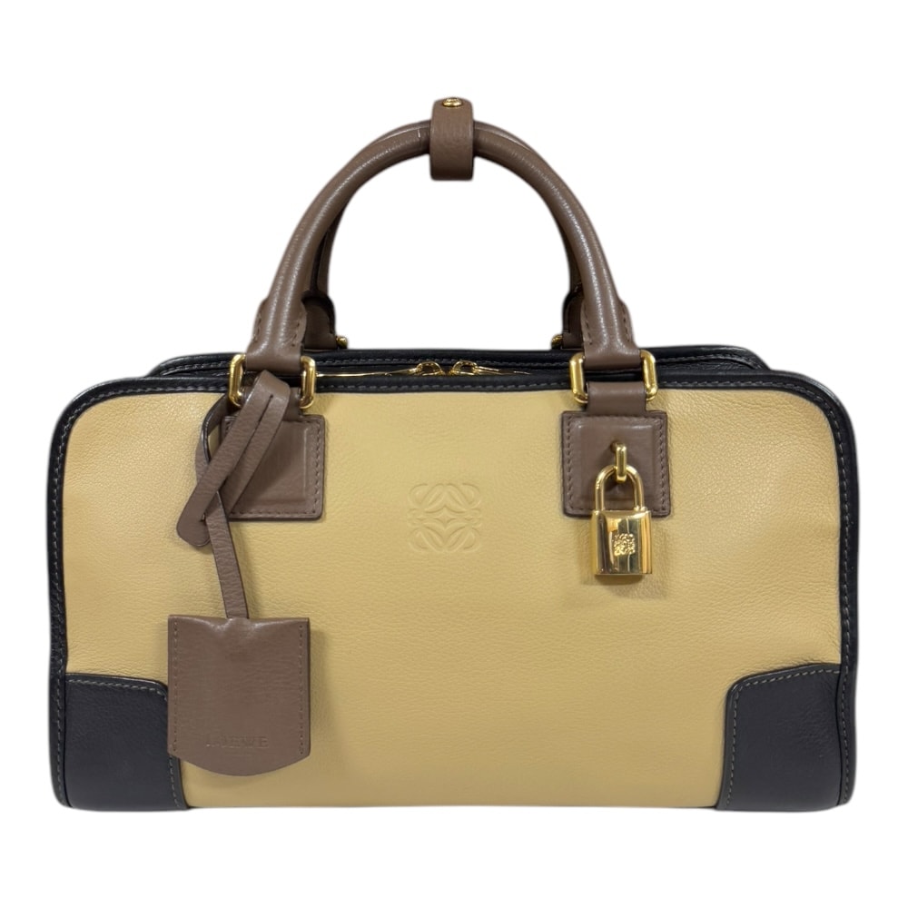 ロエベ アマソナ28 ハンドバッグ レザー 352.69LA03 ベージュ レディース LOEWE 中古