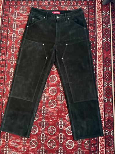 Supreme Suede Double Knee Painter Pant "Black"
