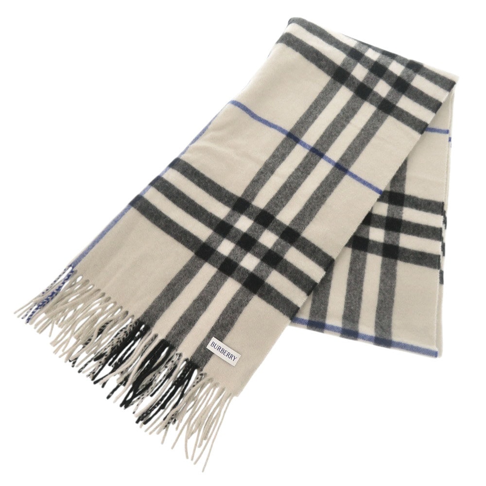 バーバリー    チェック カシミヤ  グレー   マフラー