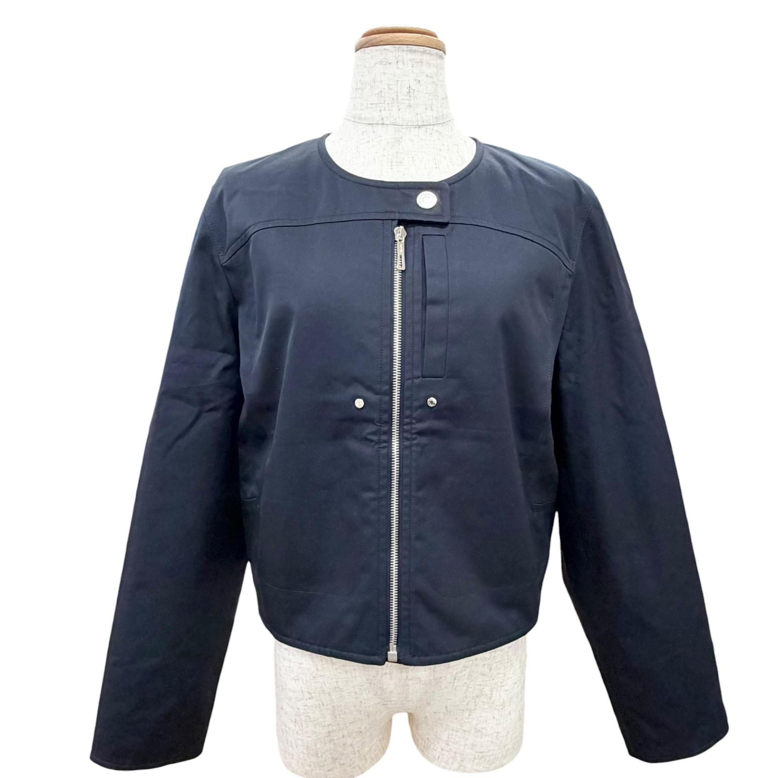 未使用品 エルメス ノーカラージャケット カルトゥッシュ クルードセル 40