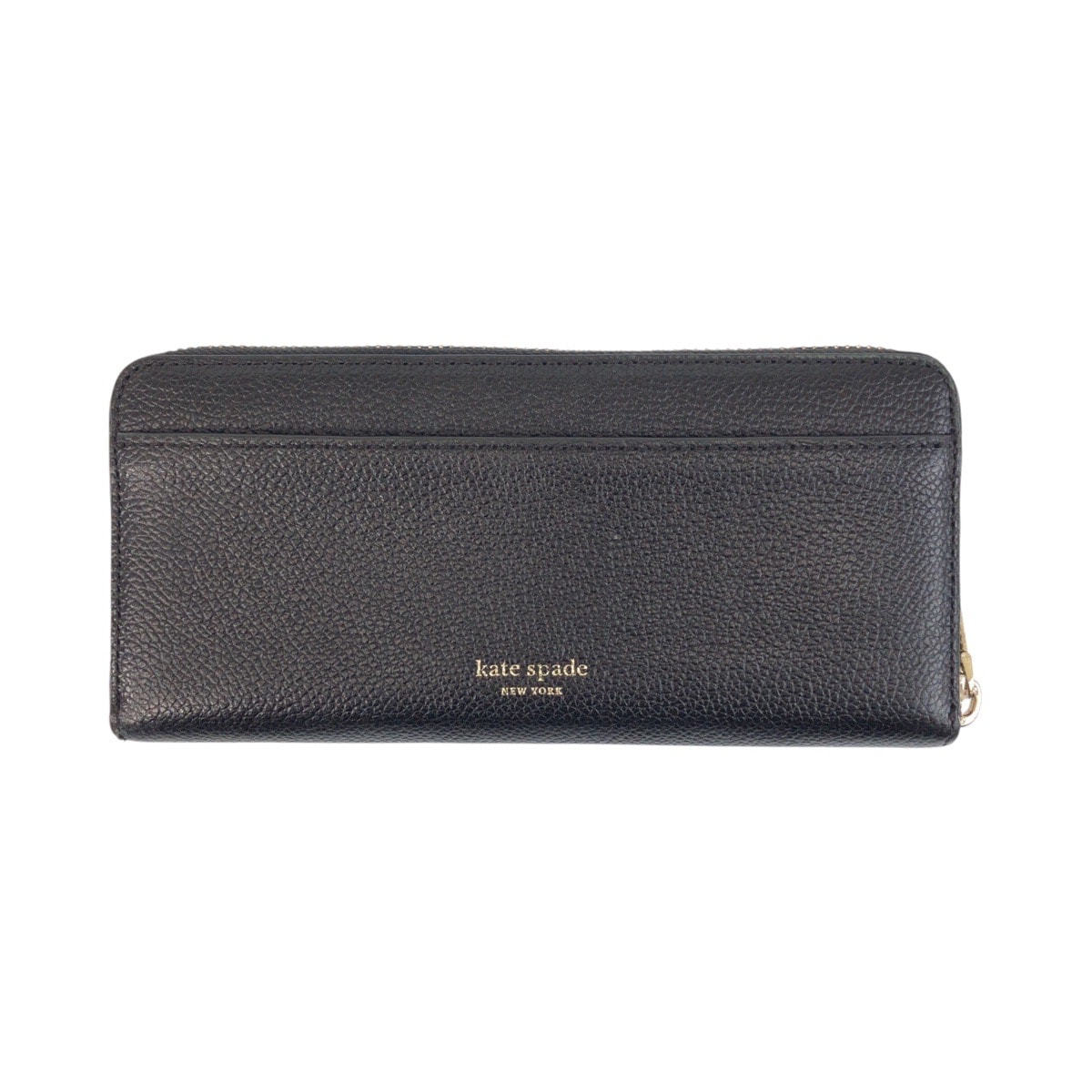 Kate Spade ケイトスペード スタッズ スペード ブラック 黒 ゴールド金具 レザー 長財布 ラウンドファスナー 502109 【中古】